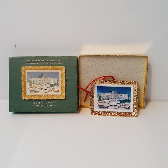 Library of Congress Collection fine porcelain and 22KY gold finish Joyful Group - Picture 1 of 7